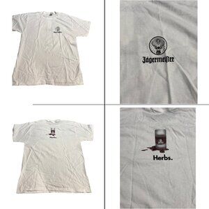 Vintage Y2K Jagermeister T-Shirt sz L Double Sided Liquor Beer Alcohol Graphic